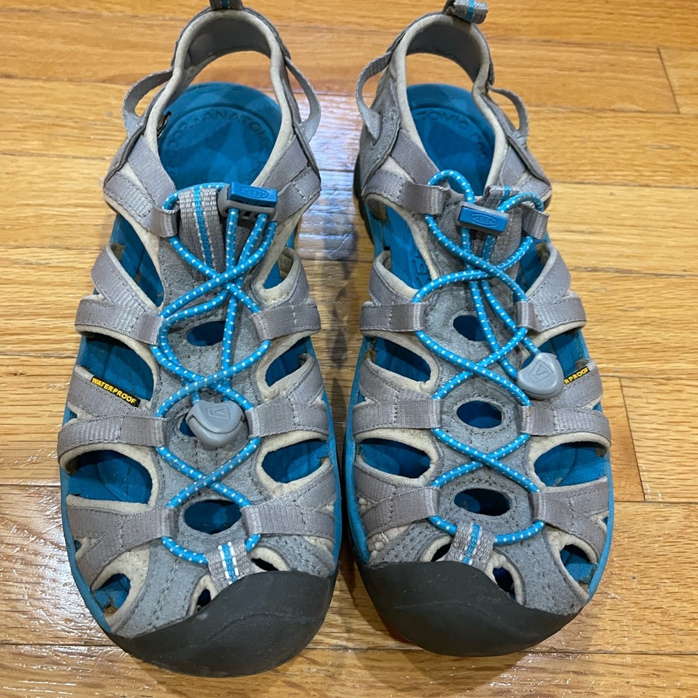 Keen Women's Sandals in Gray with Blue Accents